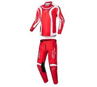 Alpinestars Racer Lurv Mars Rojo/Blanco Youth Moto Gear Set - Conjunto de pantalón y camiseta