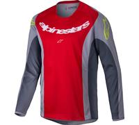 Alpinestars Racer Melt Maillot de motocross juvenil, gris-rojo, tamaño S