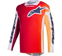 Camiseta de motocross Alpinestars Racer Portl en rojo-naranja-gris claro M