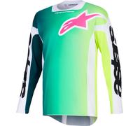 Alpinestars Racer Portl Maillot de motocross, negro-blanco-verde, tamaño XL para Hombres