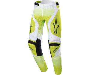 Alpinestars Racer Push Pantalones Juveniles de Motocross, blanco-amarillo, tamaño 24