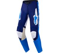 Alpinestars Racer Riway Pantalones de motocross, Azul oscuro/azul claro/blanco, Talla 34