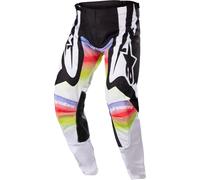 Alpinestars Racer Semi Pantalones de motocross, negro-rojo-amarillo, tamaño 30 para Hombres