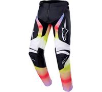 Alpinestars Racer Semi Pantalones Juveniles de Motocross, negro-rojo-amarillo, tamaño 28