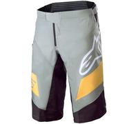 Alpinestars Racer Shorts de bicicleta, gris-amarillo, tamaño 28 para Hombres
