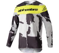 Alpinestars Racer Tactical 2023 Maillot de Motocross, gris/amarillo, Talla M