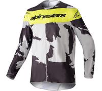 Alpinestars Racer Tactical 2023 Maillot Juvenil de Motocross, gris-amarillo, tamaño L