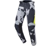 Alpinestars Racer Tactical 2023 Pantalones Juveniles de Motocross, gris-amarillo, tamaño XL