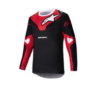 Alpinestars Racer Veil Maglia da motocross, nero/rosso, L