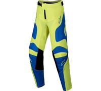 Alpinestars Racer Veil Pantalones de motocross para jóvenes, azul-amarillo, tamaño XL