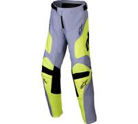Alpinestars Racer Veil Pantalones de motocross para jóvenes, gris/amarillo, Talla 24