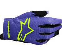 Alpinestars Radar Guantes de motocross para jóvenes, lila-amarillo, tamaño M