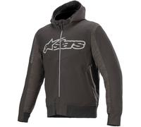 Alpinestars Rhod Windstopper Sudadera con capucha para motocicletas, negro-gris, tamaño 3XL para Hombres