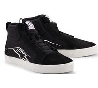 Alpinestars Ride-63 Canvas Zapatillas de motociclismo, negro-blanco, tamaño 42 43 para Hombres