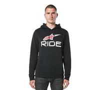 Alpinestars Ride Hoodie V3 Sudadera, Negro/Blanco/Rojo, XL para Hombre