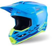 Alpinestars S-M3 Force Casco de motocross, azul-amarillo, tamaño 2XL para Hombres