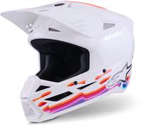 Alpinestars S-M3 Force Casco de motocross, blanco-multicolor, tamaño XS para Hombres
