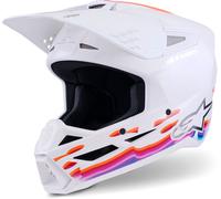 Alpinestars S-M3 Force Casco de motocross, blanco-multicolor, tamaño XL para Hombres