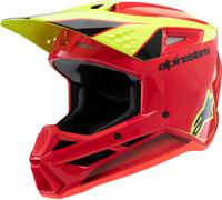 Alpinestars S-M3 Fray Casco de motocross, rojo-amarillo, tamaño XS para Hombres