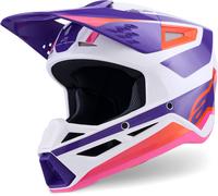 Alpinestars Casco de motocross S-M3 Heat blanco-lila XL para hombre
