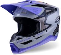 Alpinestars S-M3 Jettson, casco de motocross XXL female Gris/Lila/Negro/Fucsia