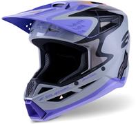 Alpinestars S-M3 Jettson, casco motocrossjuvenil YM male Gris/Lila/Negro