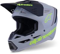 Alpinestars S-M3 Radium Casco de motocross, Mate gris/amarillo, Talla XL (61/62)