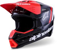 Alpinestars S-M3 Radium Casco de motocross, negro/rojo, Talla XL (61/62)