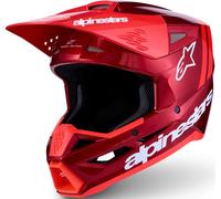 Alpinestars S-M3 Radium Casco de motocross, Rojo/Blanco, Talla XS (53/54)
