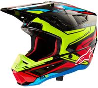 Alpinestars S-M5 Action 2 2024 Casco de motocross, negro-rojo-amarillo, tamaño M para Hombres