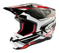 Alpinestars S-M5 Action 2 2024 Casco Motocross, Nero/Bianco/Rosso, L (59/60)