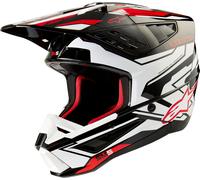 Alpinestars S-M5 Action 2, casco de motocross S male Negro/Blanco/Rojo