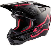 Alpinestars S-M5 Corp 2024 Casco de motocross, negro-rosa, tamaño M para Hombres