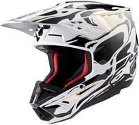 Alpinestars S-M5 Mineral, casco de motocross S male Mate Negro/Blanco/Gris Oscuro