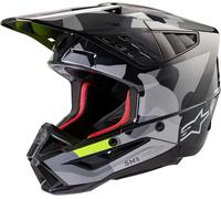 Alpinestars S-M5 Rover 2 2024 Casco de motocross, negro/gris/amarillo, Talla M (57/58)