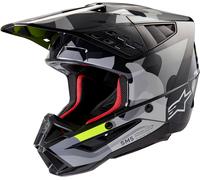 Alpinestars S-M5 Rover 2, casco de motocross M male Gris Oscuro/Plata/Amarillo Neón