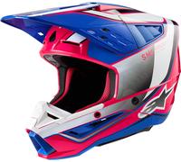 Alpinestars S-M5 Sail 2024 Casco de motocross, blanco/rosa/azul, Talla S (55/56)