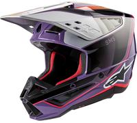 Alpinestars S-M5 Sail 2024 Casco de motocross, negro-lila-plata, tamaño L para Hombres