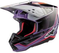 Alpinestars S-M5 Sail 2024 Casco de motocross, negro/morado/plata, Talla XXL (63/64)