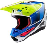 Alpinestars S-M5 Sail 2024 Casco de motocross, azul-amarillo, tamaño L para Hombres