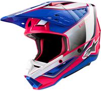 Alpinestars S-M5 Sail, casco de motocross L male Blanco/Fucsia/Azul/Negro