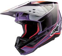 Alpinestars S-M5 Sail, casco de motocross M male Negro/Lila/Plata/Fucsia