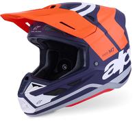 Alpinestars S-M7 Core Casco de motocross, Naranja mate/azul, Talla M (57/58)