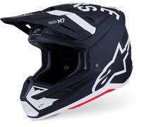 Alpinestars S-M7 Dasher Casco de motocross, negro-blanco, tamaño M para Hombres