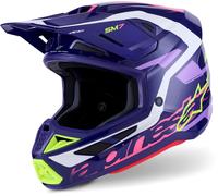 Alpinestars S-M7 Deed, casco de motocross L female Lila/Fucsia/Blanco/Amarillo Neón