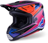 Alpinestars S-M7 Fuse Casco de motocross, azul/morado, Talla L (59/60)