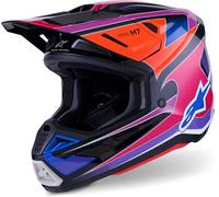Alpinestars S-M7 Fuse Casco de motocross, azul-lila, tamaño 2XL para Hombres