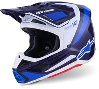 Alpinestars S-M7 Rise Casco de motocross, azul/blanco, Talla M (57/58)