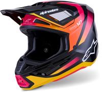 Alpinestars S-M7 Rise Casco de motocross, negro-rosa, tamaño XL para Hombres