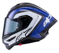 Alpinestars Supertech R10 Arius Casco, Negro/Blanco/Azul, Talla M (57/58)